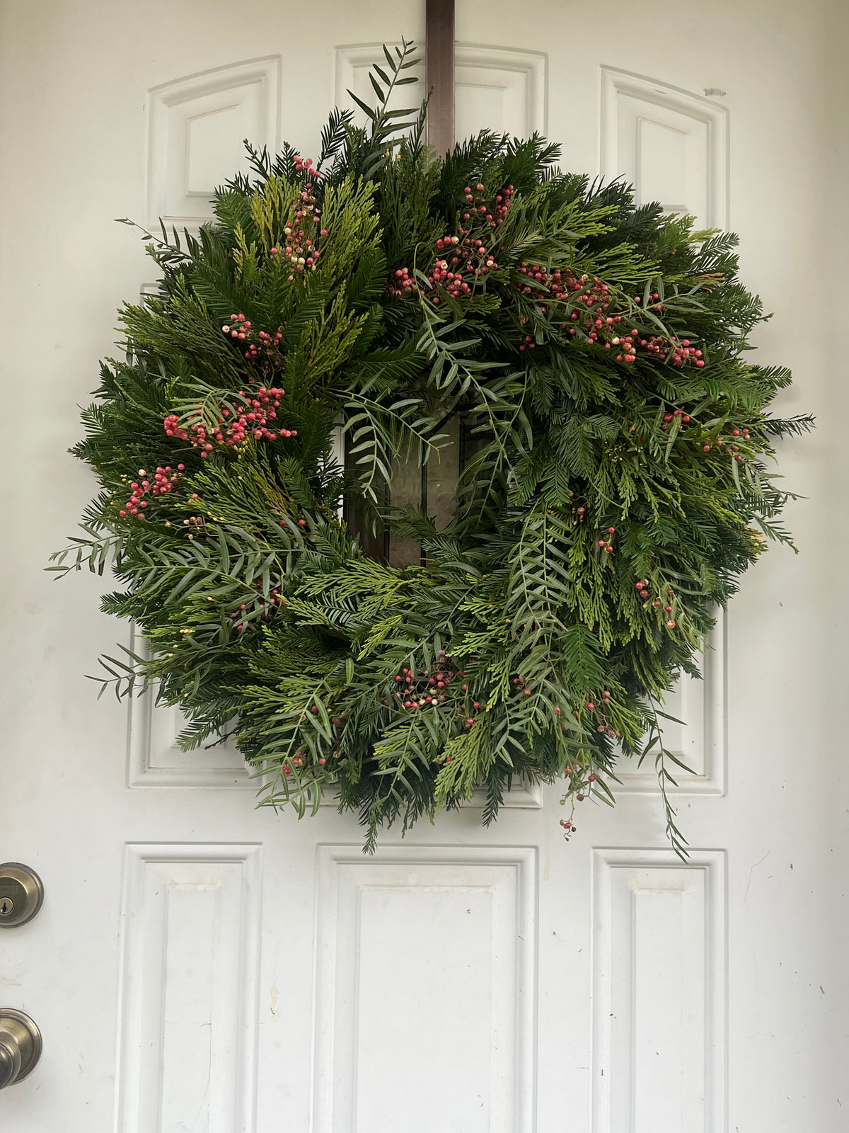 Fresh Redwood Cedar and Pepperberry Wreath
