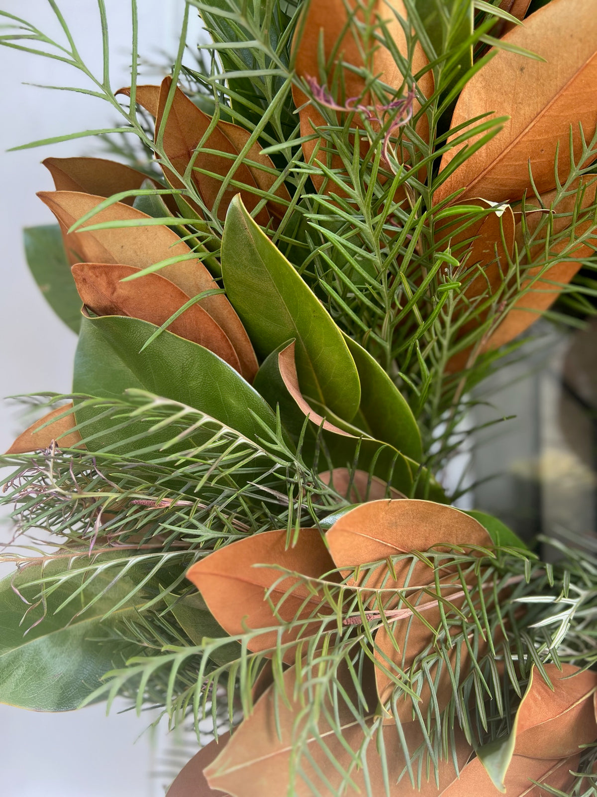 Fresh Grevillea and Magnolia Wreath