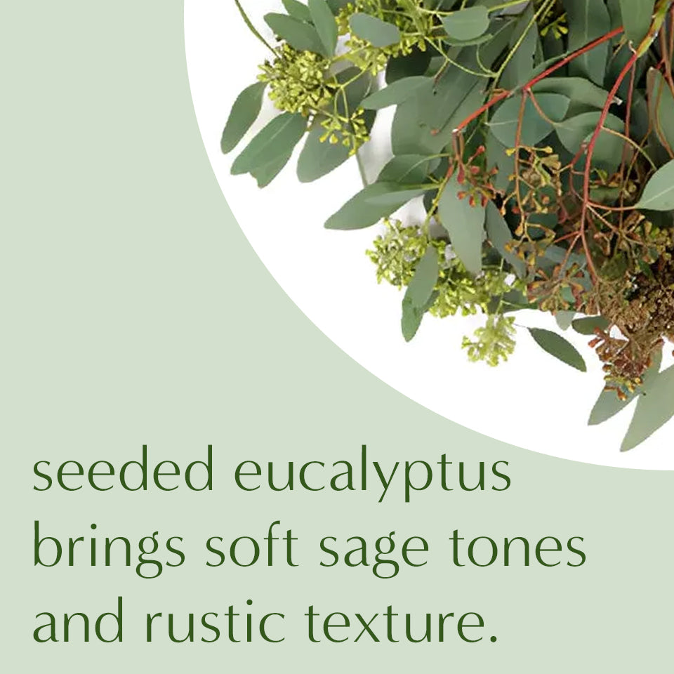 Fresh Magnolia Seeded Eucalyptus and Olive Wreath
