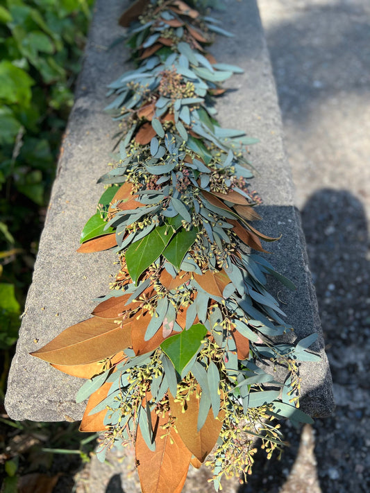 Fresh Seeded Eucalyptus and Magnolia Garland
