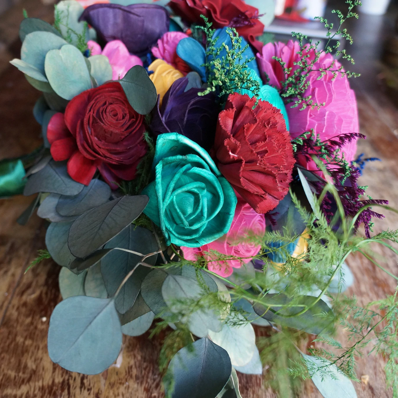 Bejewelled Wood Flower Bouquet