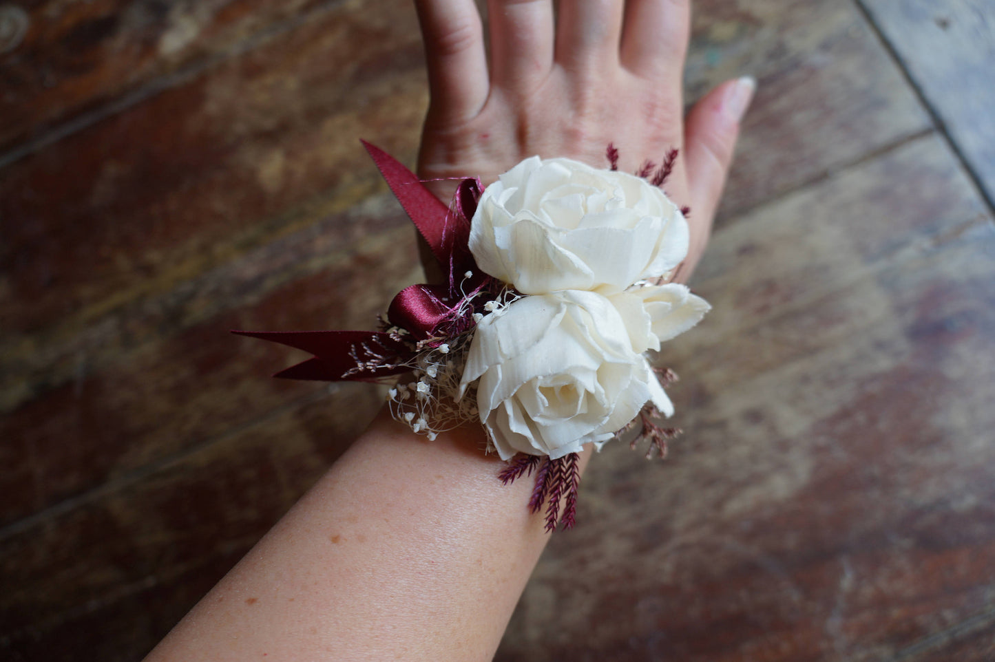 Red Velvet Cake Sola Flower Corsage