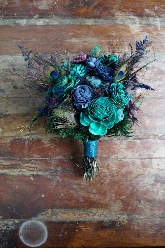 Peacock Wood Flower Bouquet