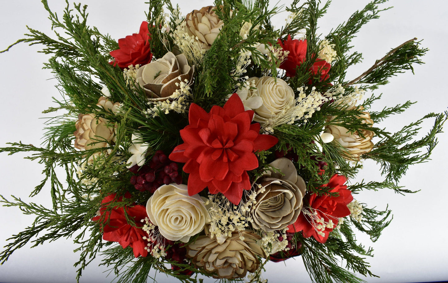 Christmas Floral Arrangement, Rustic Tin Arrangement, Christmas Sola Flowers, Christmas Decor, Christmas Gift, Christmas Arrangement