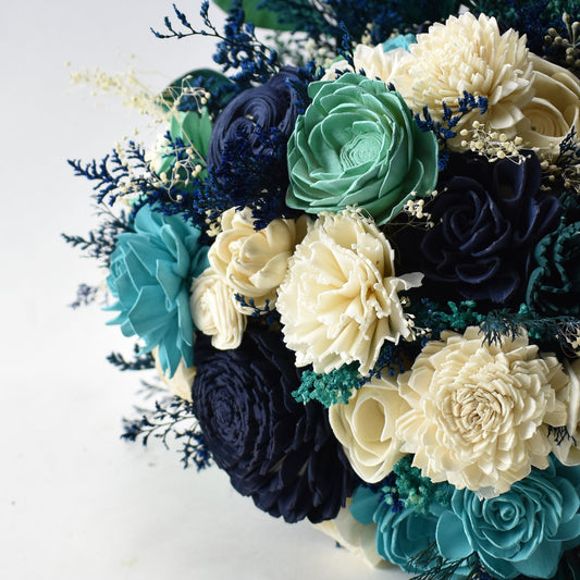 Seaglass Wood Flower Bouquet