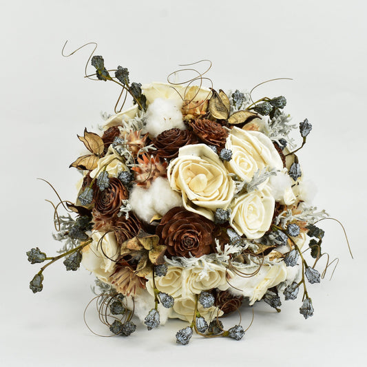 Snowy Mountain Wood Flower Bouquet