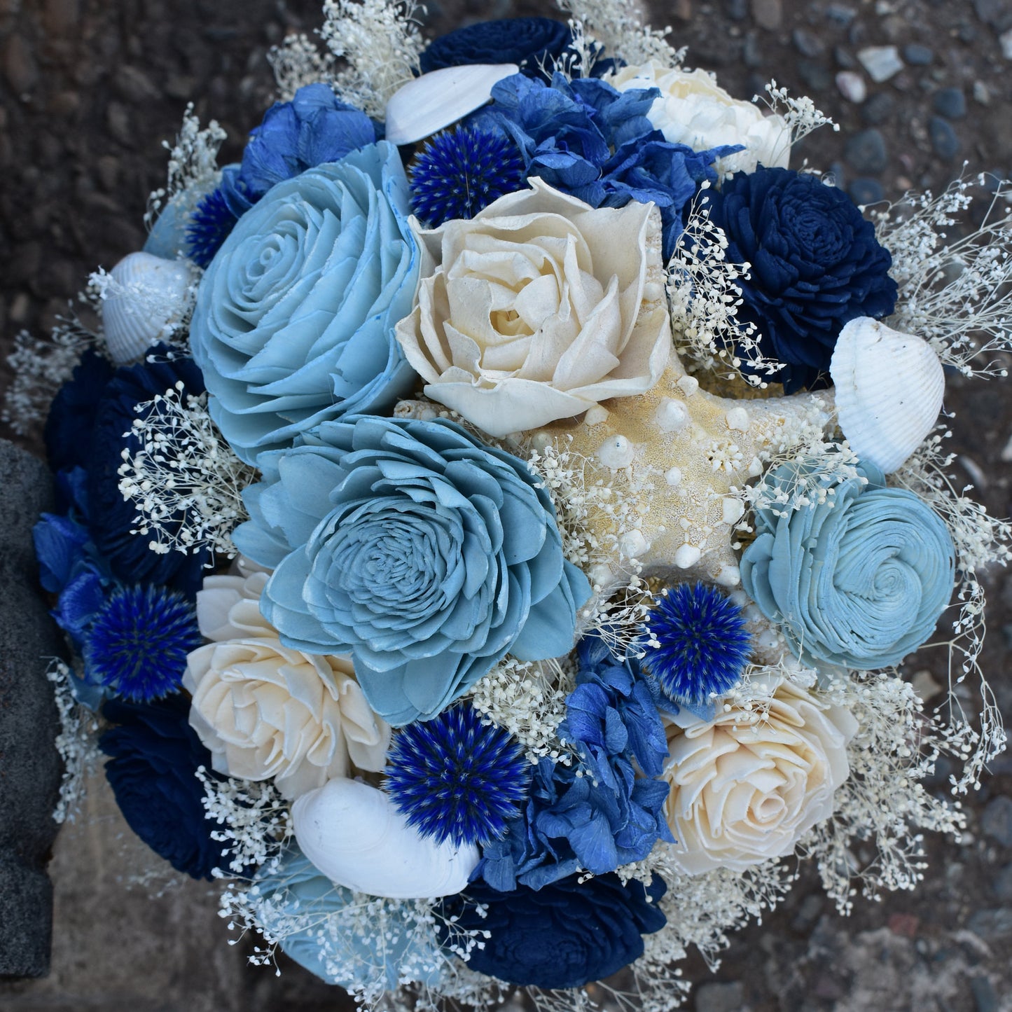 Nautical Blues Wood Flower Bouquet