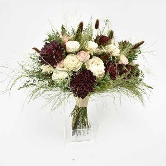 Marsala Wine Wood Flower Bouquet
