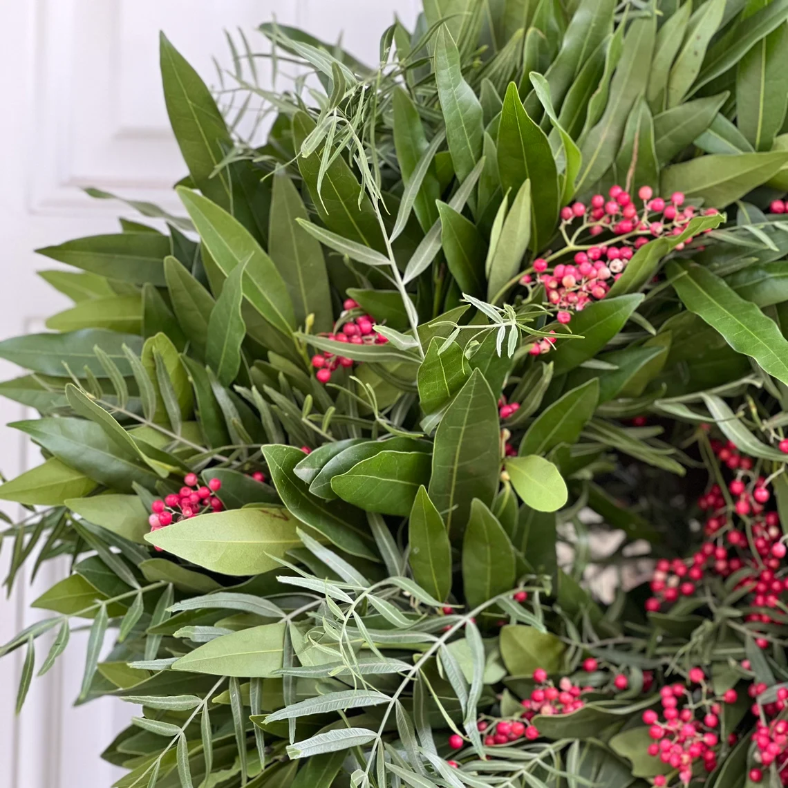 Bay Leaf and Pepperberry Winter Greenery Wreath
