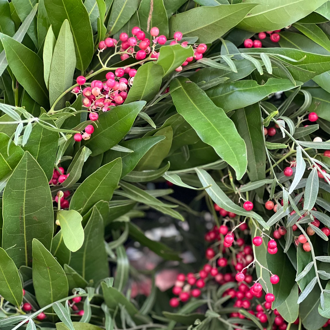 Bay Leaf and Pepperberry Winter Greenery Wreath