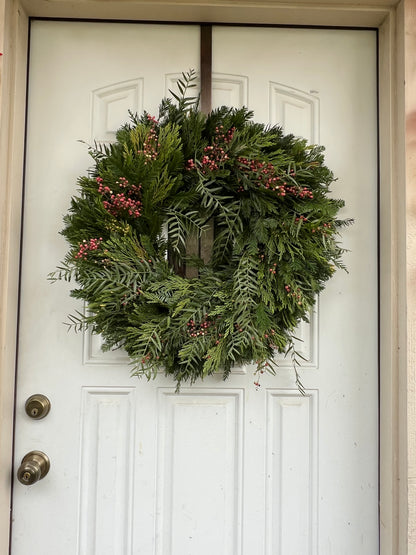 Fresh Redwood, Cedar and Pepperberry Wreath