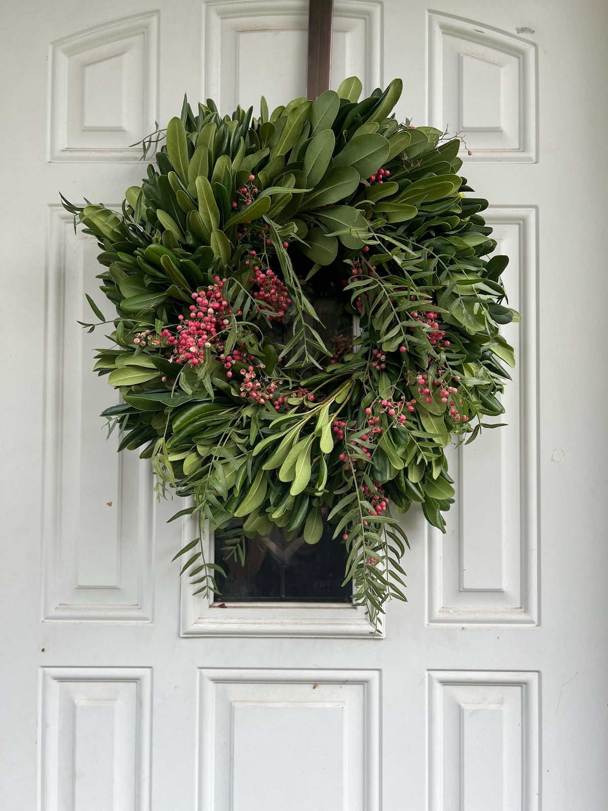 Fresh Pittosporum and Pepper Berry Wreath