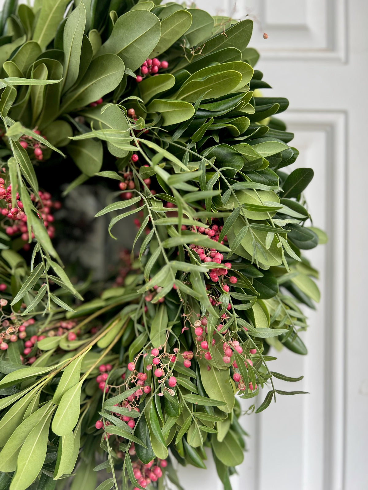 Fresh Pittosporum and Pepper Berry Wreath