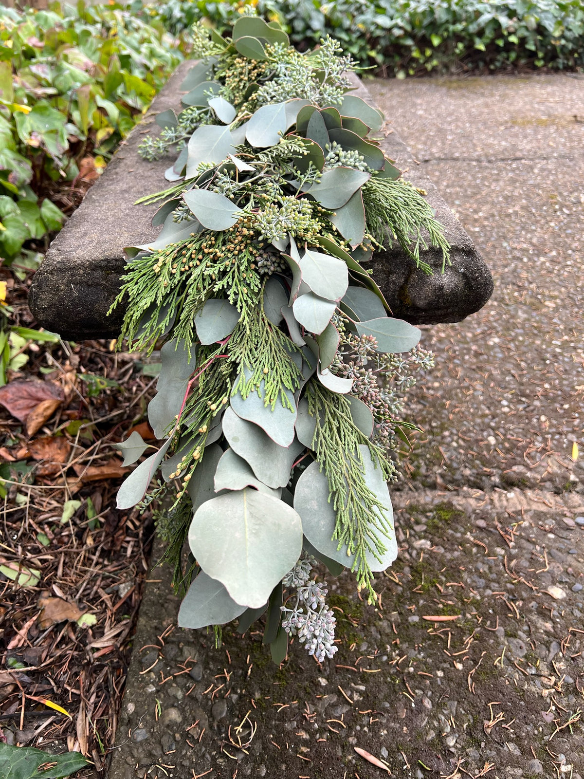 Fresh Seeded Eucalyptus and Cedar Garland