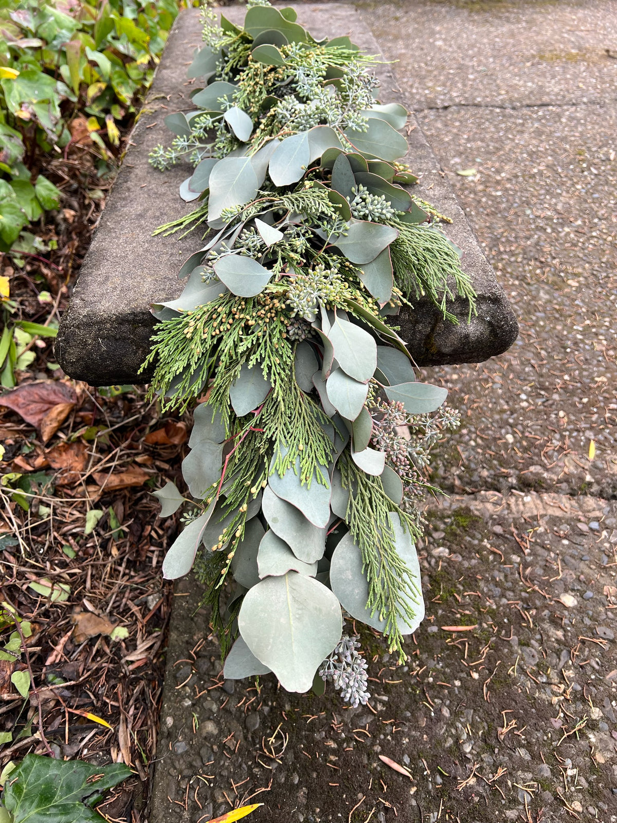 Fresh Seeded Eucalyptus and Cedar Garland
