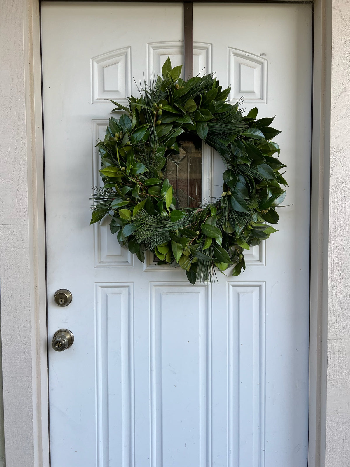 Fresh Camellia and Pine Wreath