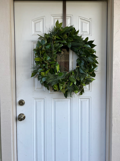 Fresh Camellia and Pine Wreath