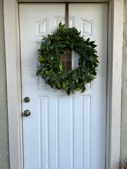 Fresh Camellia and Pine Wreath