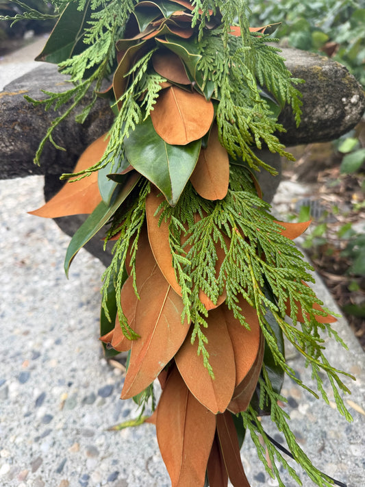Fresh Cedar and Magnolia Garland
