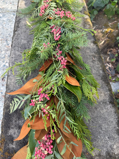 Fresh Cedar, Fir, Magnolia, and Pepperberry Winter Garland