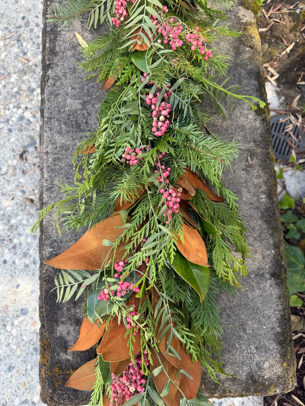 Fresh Cedar, Fir, Magnolia, and Pepperberry Winter Garland