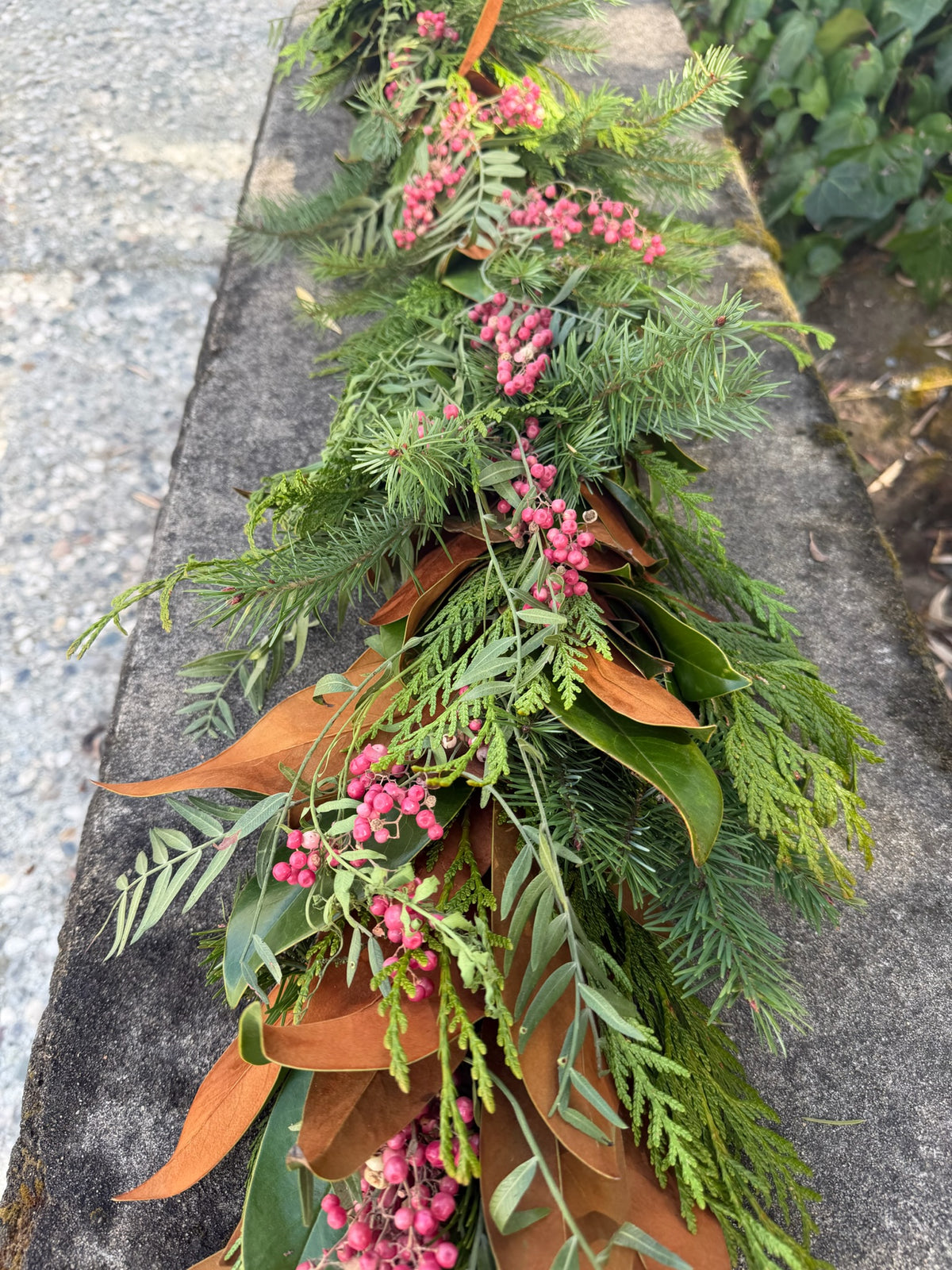 Fresh Cedar, Fir, Magnolia, and Pepperberry Winter Garland