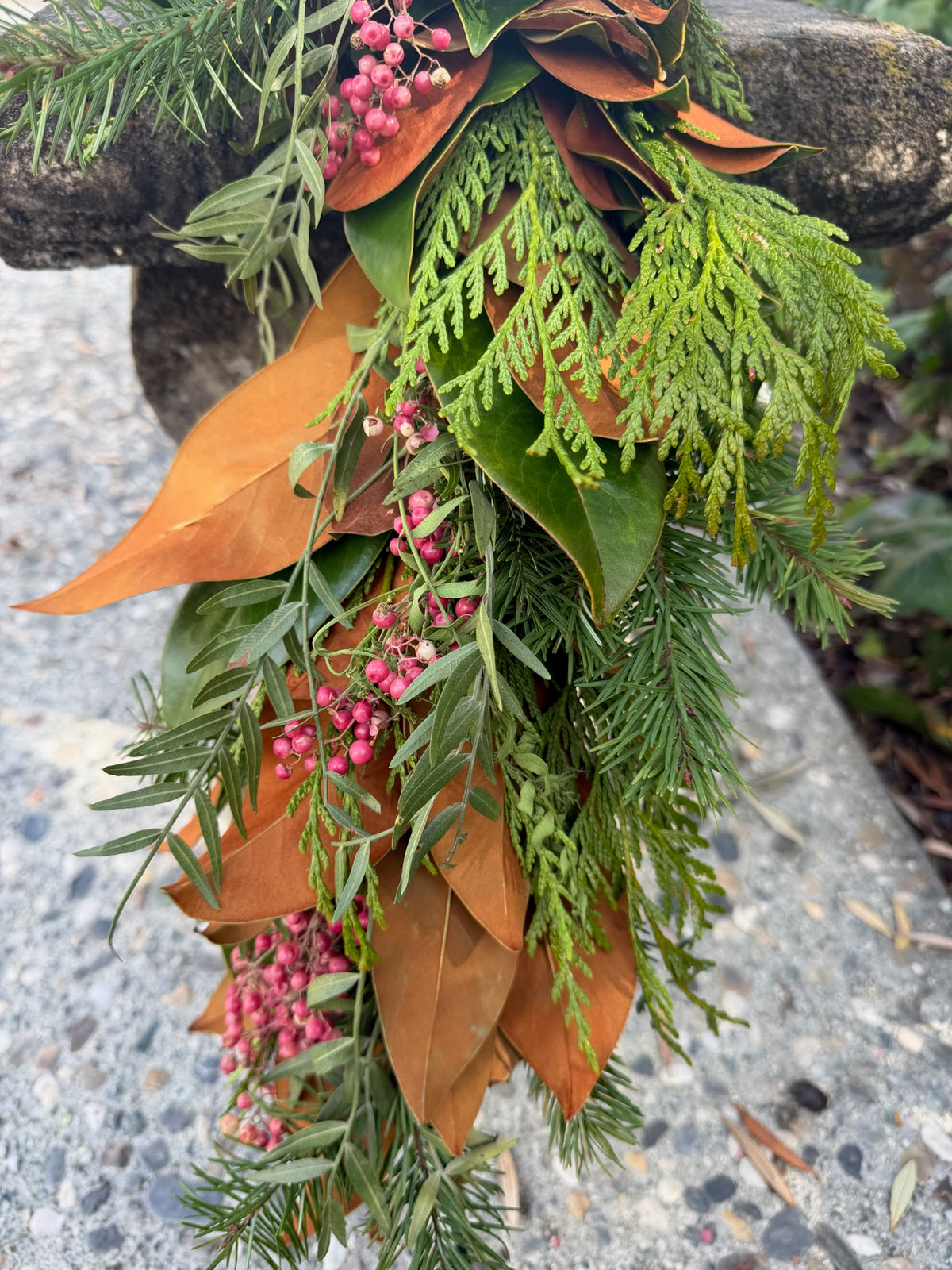 Fresh Cedar, Fir, Magnolia, and Pepperberry Winter Garland