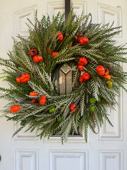 Fresh Grevillea and Pumpkin Tree Wreath