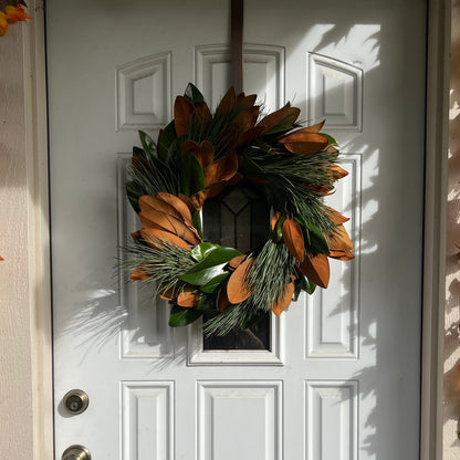 Fresh Magnolia and Pine Wreath