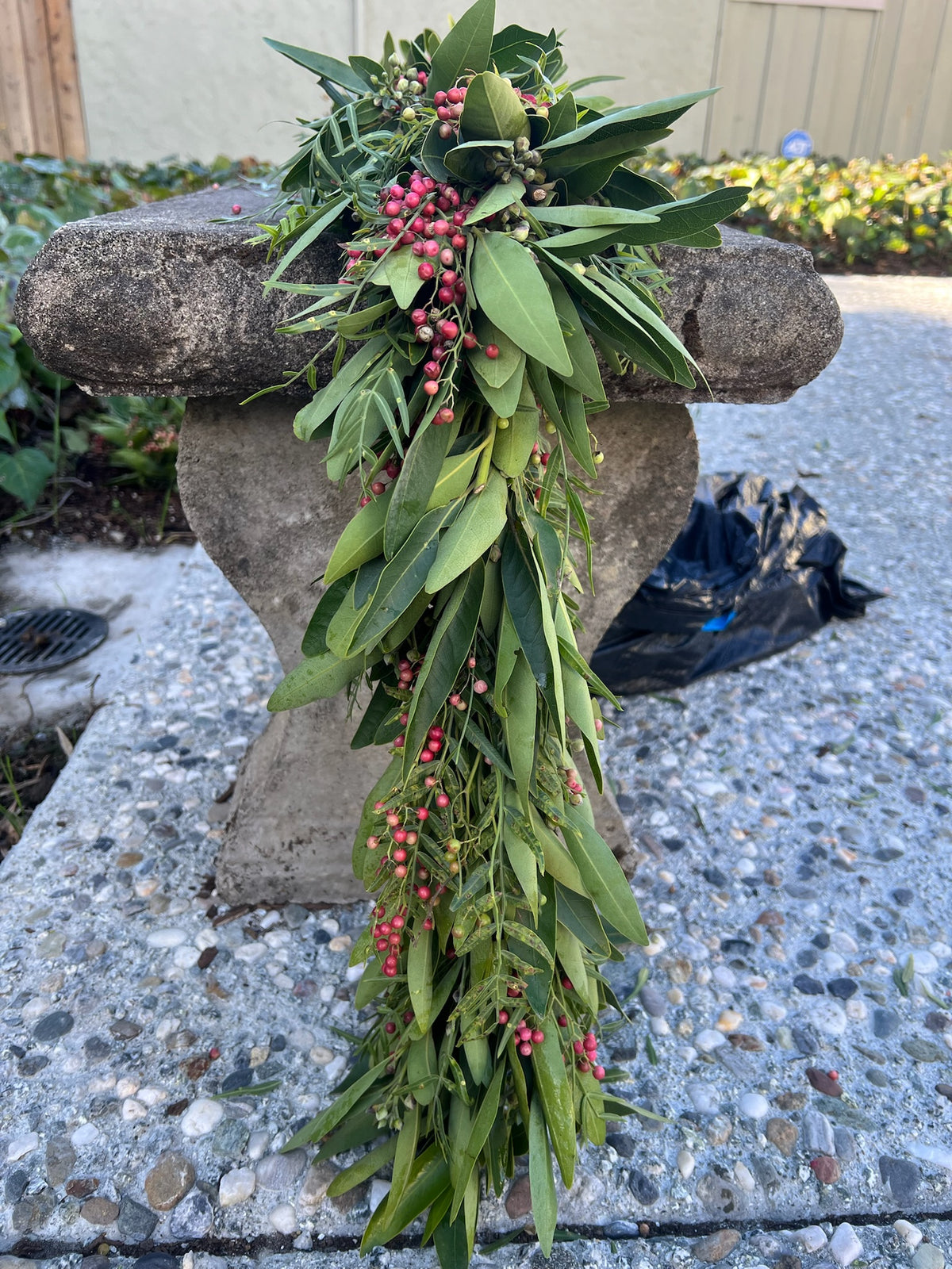 Fresh Bay Leaf and Pepperberry Garland