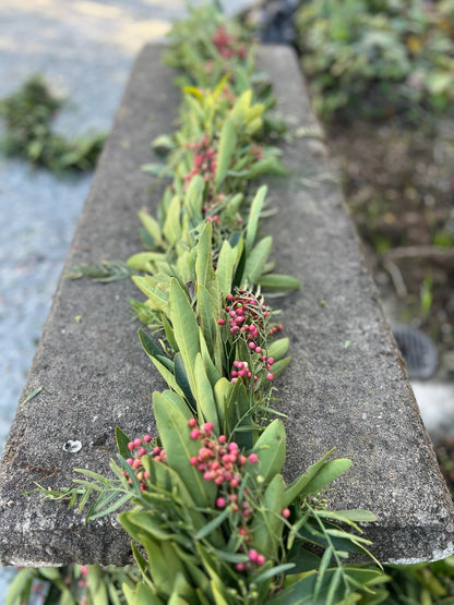 Fresh Bay Leaf and Pepperberry Garland