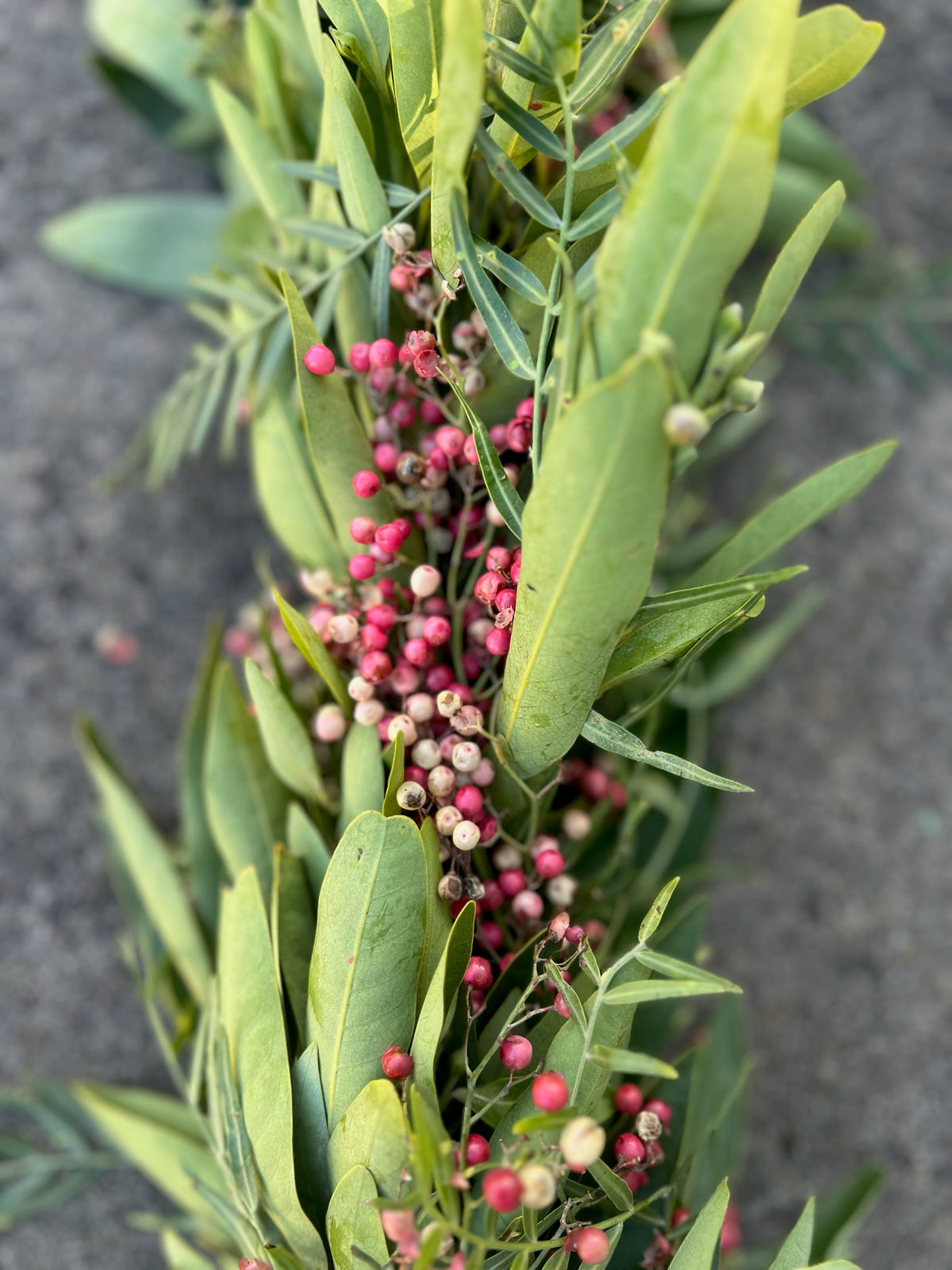 Fresh Bay Leaf and Pepperberry Garland