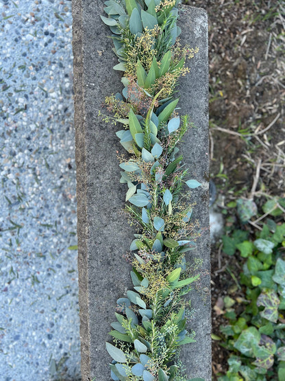 Fresh Rosemary, Bay Leaf, and Seeded Eucalyptus Garland