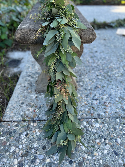 Fresh Rosemary, Bay Leaf, and Seeded Eucalyptus Garland