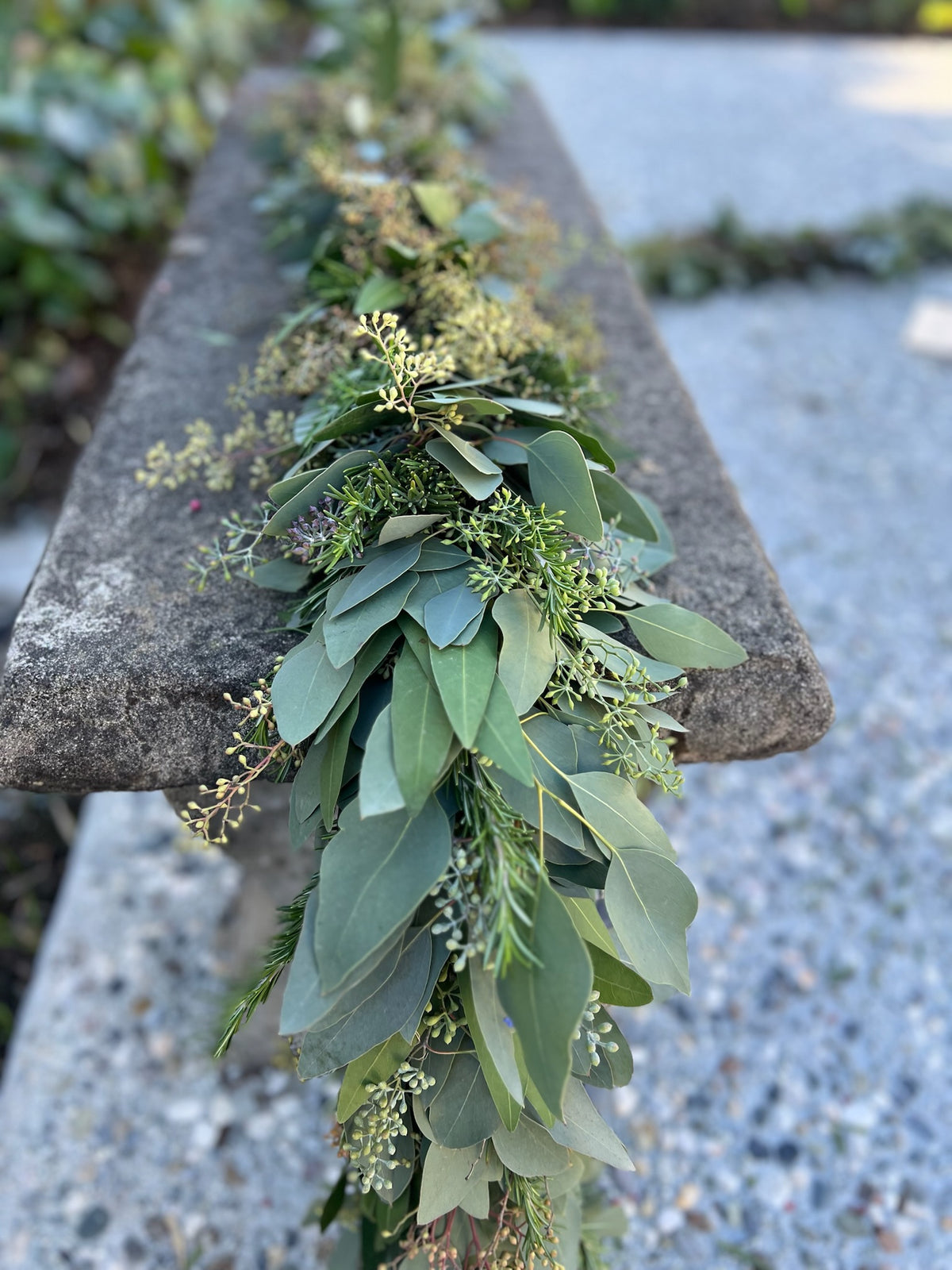 Fresh Rosemary, Bay Leaf, and Seeded Eucalyptus Garland