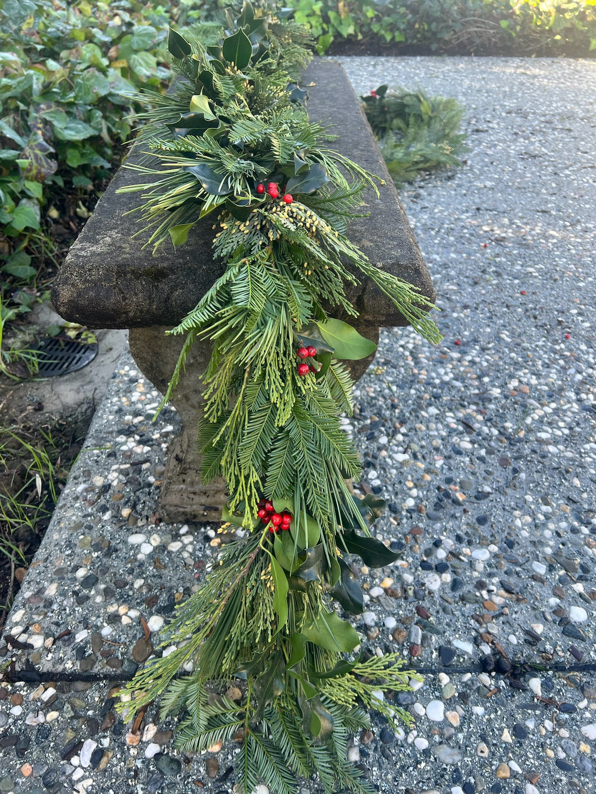 Fresh Cedar, Fir, Redwood, and Holly Winter Garland