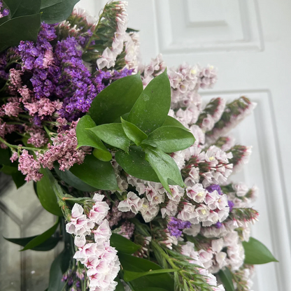 Fresh Ruscus Statice and Limonium Wreath