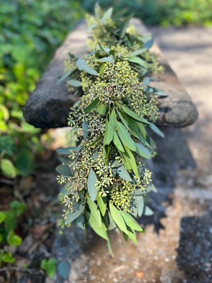 Fresh Seeded Eucalyptus and Bay Leaf Garland