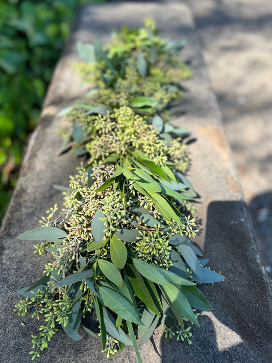 Fresh Seeded Eucalyptus and Bay Leaf Garland