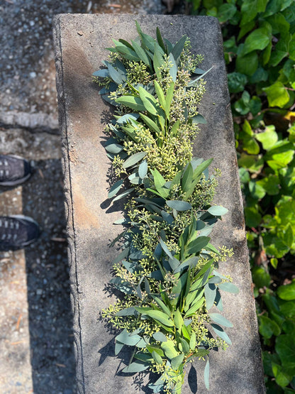 Fresh Seeded Eucalyptus and Bay Leaf Garland