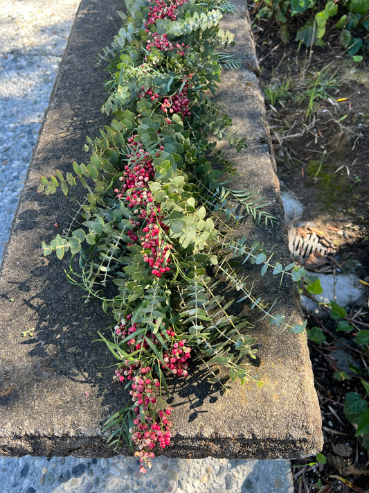 Fresh Spiral Eucalyptus and Pepperberry Garland