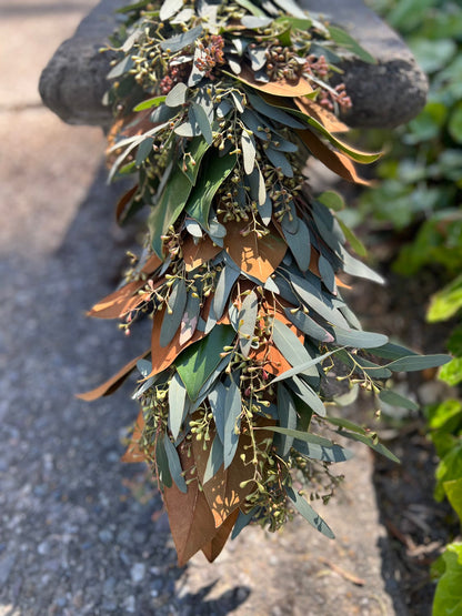 Fresh Seeded Eucalyptus and Magnolia Garland
