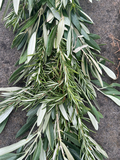 Fresh Olive and Rosemary Garland