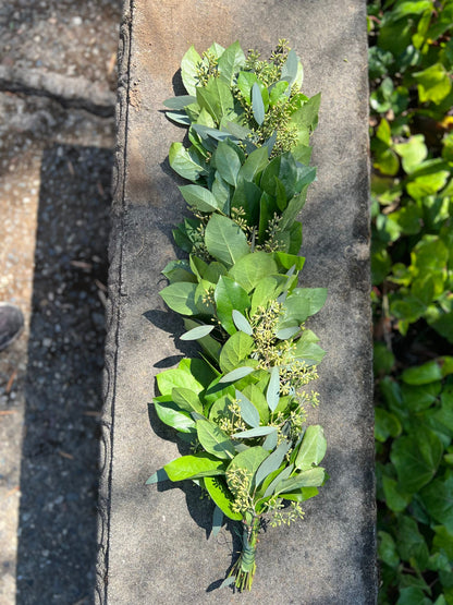 Fresh Seeded Eucalyptus and Lemon Leaf Garland