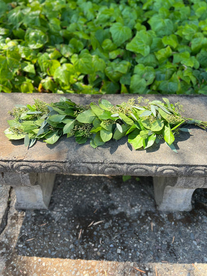 Fresh Seeded Eucalyptus and Lemon Leaf Garland