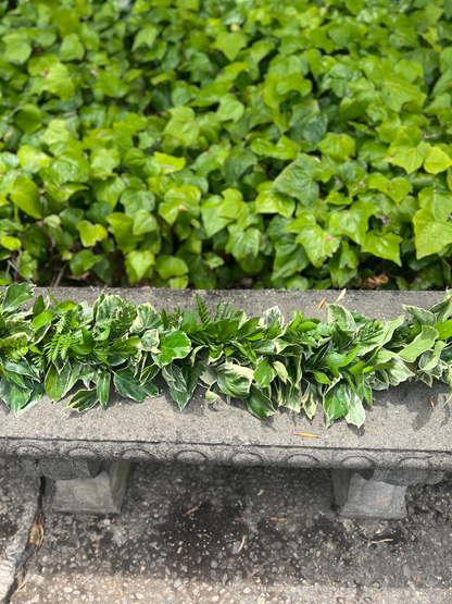 Fresh Leatherleaf Fern, Bush Ivy, and Ruscus Garland
