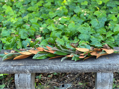 Fresh Magnolia, Pine Aussi, and Pinecone Garland