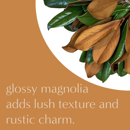 Fresh Magnolia Seeded Eucalyptus and Olive Garland