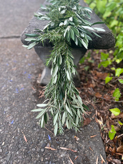 Fresh Olive and Rosemary Garland