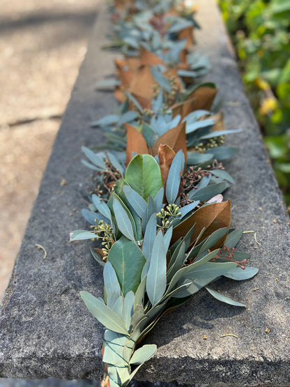 Fresh Seeded Eucalyptus and Magnolia Garland